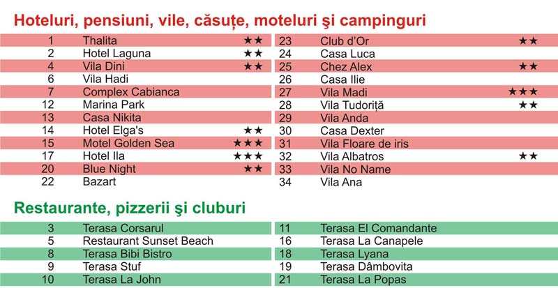 Harta Vama Veche 2 Mai Pozitionarea Hotelurilor Pe Harta